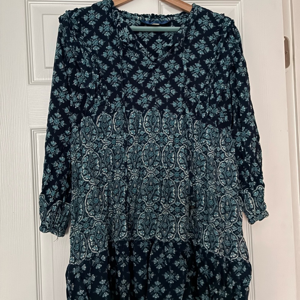 Francesca's Collections Navy and Teal Mini Dress